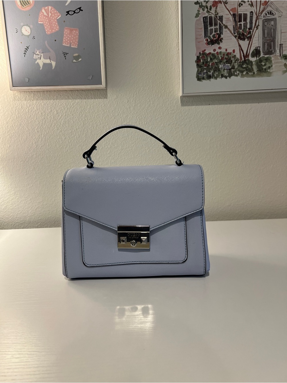 Guess Powder Blue Top-Handle Satchel